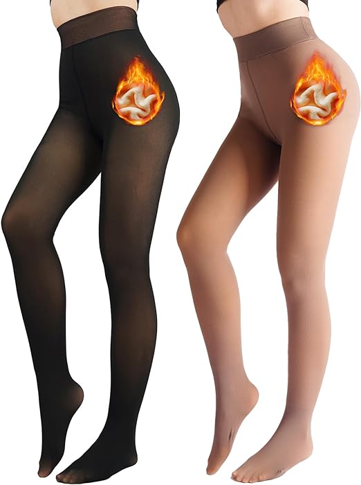 Photo 1 of 2 Pack Fleece Lined Tights (medium) 