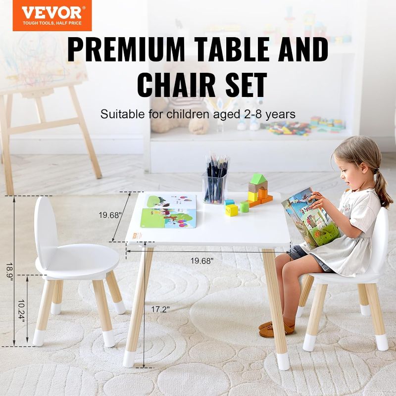 Photo 4 of (READ FULL POST) VEVOR Kids Table and 2 Chairs Set, Toddler Table and Chair Set, Children Multi-Activity Table for Art, Craft, Reading, Learning 1 Table 2 Chair Wood+MDF