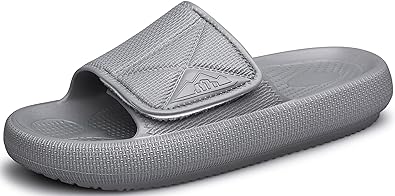 Photo 1 of CUYIOM Women's Thick Sole Slide Sandals Cloud Slippers (W 13/M 11) GREY