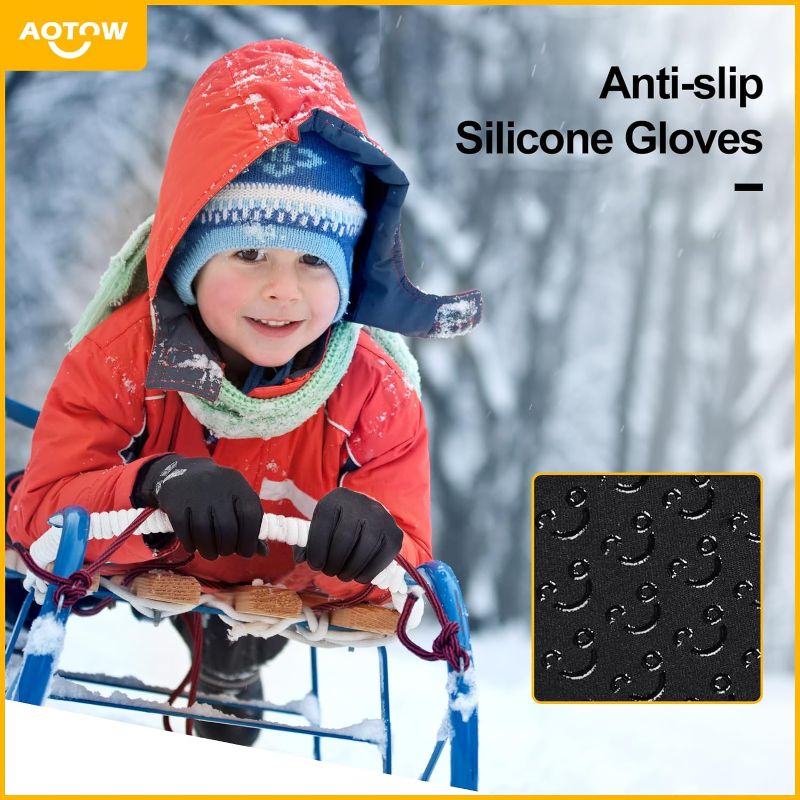 Photo 1 of *STOCK IMG AS REF* AOTOW Kid Winter Running Glove Touchscreen NAVY MED 4-6YRS