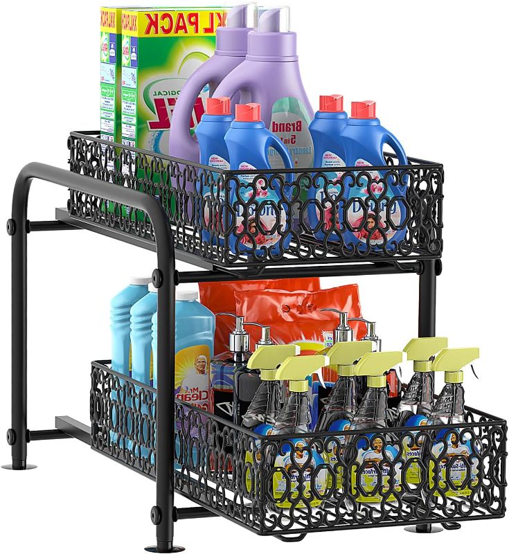 Photo 1 of *DRAWERS ONLY* FORESTSUN Under Sink Pull Out Organizer, 2-Tier Cabinet Organizers