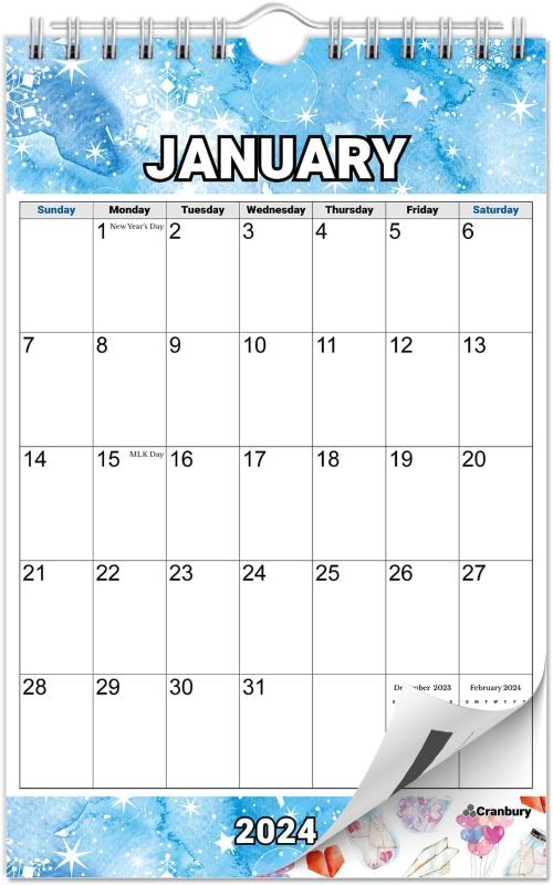 Photo 1 of 2 PACK CRANBURY Mini Wall Calendar 2024 (Seasons) - 5.5x8.5 Hanging Calendar, 