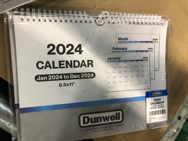 Photo 2 of Dunwell 2024 Calendar for 3-Ring Binder, Wall or Desk, 8.5x11 Spiral Bound 3-Hole Punched Office Calendar 2024, Wall Calendar 2024 for Home or Office