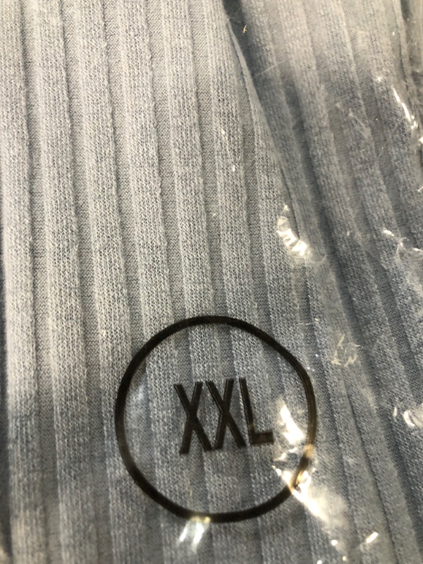 Photo 1 of *STOCK IMG AS REF* COLOR HAZE BLUE YRW Men's Polo Shirts Long Sleeve Henly Shirt Classic, Stretch Ribbed Solid Color Muscle Golf Shirt XXL