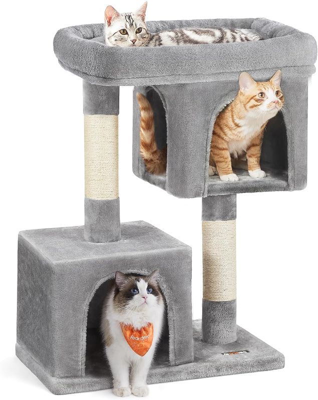 Photo 1 of *unknown shape size structure- stock img for ref* Cat Tree with Sisal-Covered Scratching Posts light gray 