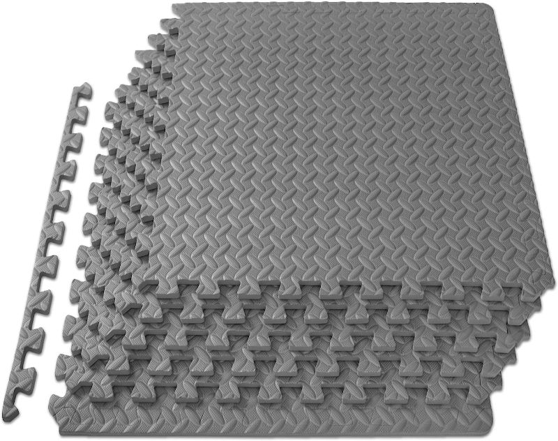 Photo 1 of ProsourceFit Puzzle Exercise Mat ½ in, EVA Interlocking Foam Floor Tiles for Home Gym 24 in x 24 in