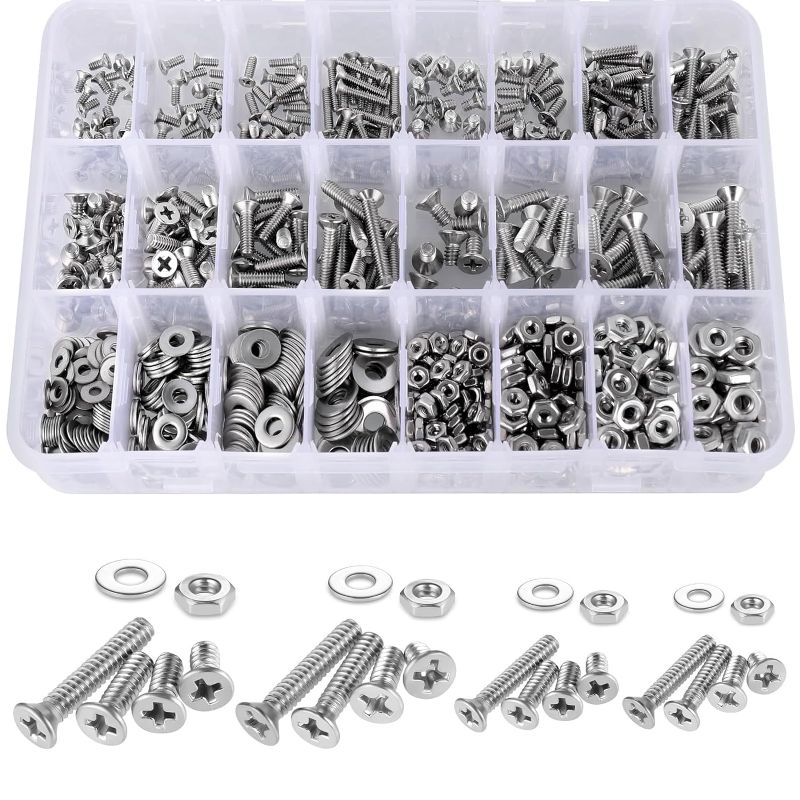 Photo 1 of (READ FULL POST/SEE PHOTOS) Project Source 5.71-in Silver 900Pc Bolts Nuts and Washers Kit (900-Pack)