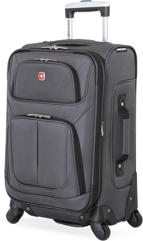 Photo 1 of (READ FULL POST) SwissGear Sion Softside Expandable Roller Luggage, Dark Grey, Checked-Large 20-Inch