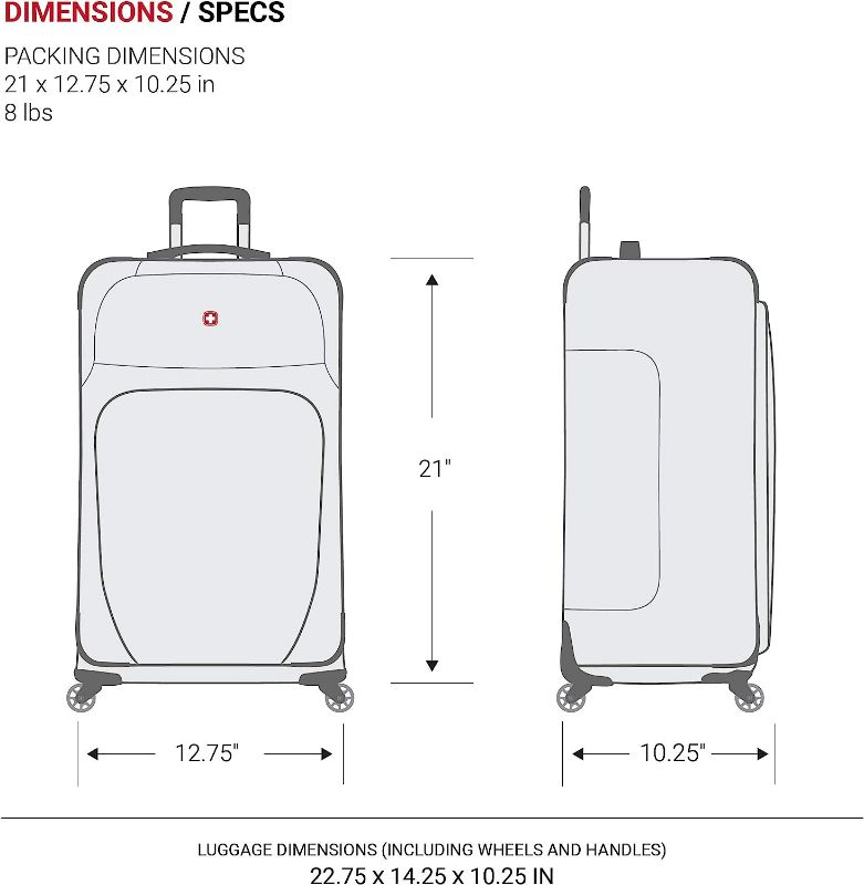 Photo 3 of (READ FULL POST) SwissGear Sion Softside Expandable Roller Luggage, Dark Grey, Checked-Large 20-Inch