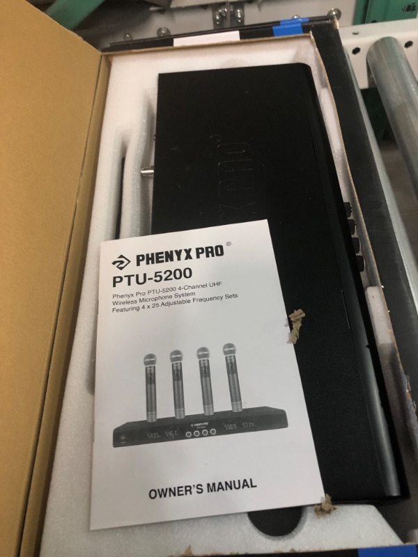 Photo 2 of *MISSING MICS* Phenyx Pro UHF Adjustable Frequency Wireless Handheld Microphone System PTU-5200 Bundle with The Customizable Large Size Carrying Case