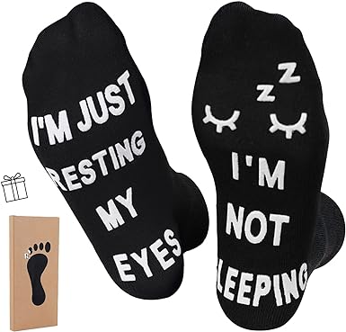 Photo 1 of ModernStyle Dad Gifts for Christmas Birthday Gifts for Dad IM NOT SLEEPING IM JUST RESTING MY EYES SOCKS