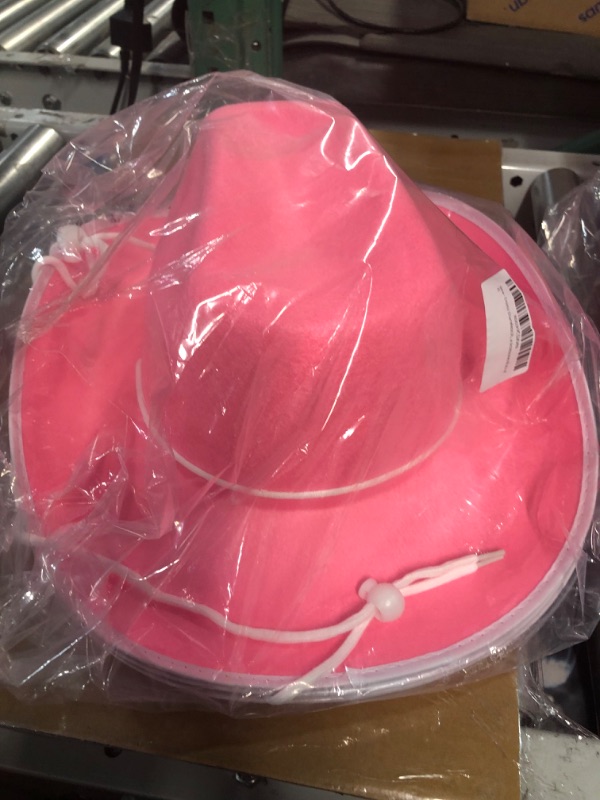 Photo 2 of Cosmic Chameleon Pink Cowboy Hat for teens and adult, Designed for for Dress-Up Parties and Play Costume Accessories (Pack of 3)