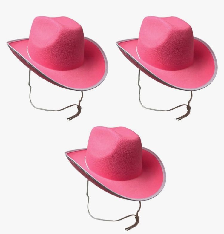 Photo 1 of Cosmic Chameleon Pink Cowboy Hat for teens and adult, Designed for for Dress-Up Parties and Play Costume Accessories (Pack of 3)