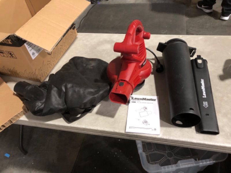 Photo 2 of ***USED - NONFUNCTIONAL - SEE COMMENTS***
LawnMaster Red Edition BV1210 1201 Electric Blower Vacuum Mulcher 12 Amp 2-Speed Adjustment with Metal Impeller