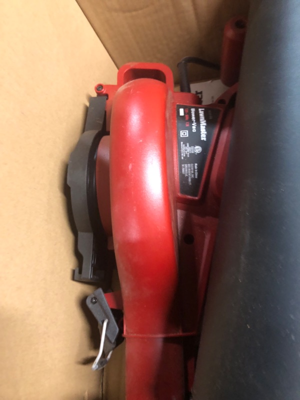 Photo 3 of ***USED - NONFUNCTIONAL - SEE COMMENTS***
LawnMaster Red Edition BV1210 1201 Electric Blower Vacuum Mulcher 12 Amp 2-Speed Adjustment with Metal Impeller