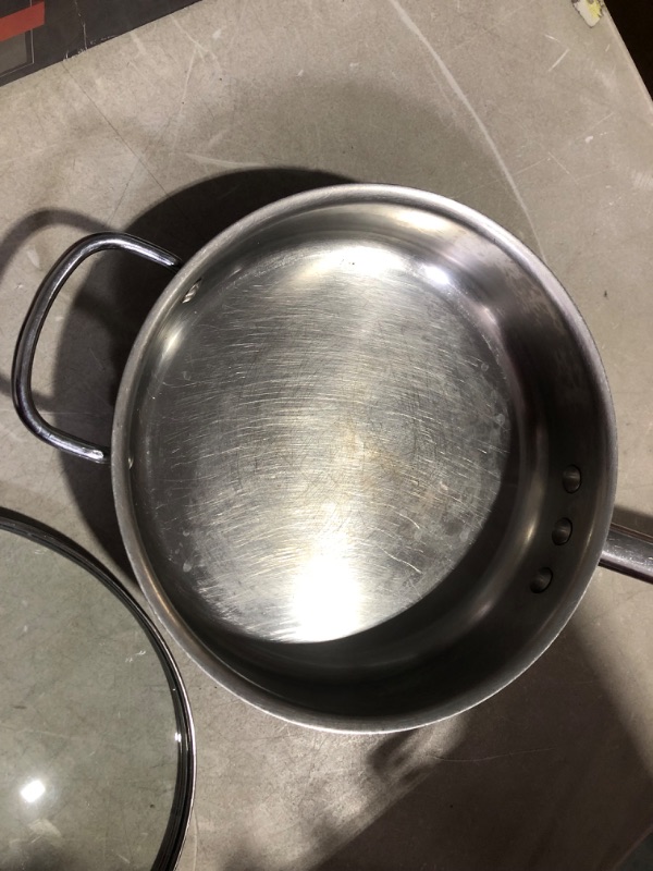 Photo 2 of ***NONREFUNDABLE - NOT FUNCTIONAL - FOR PARTS ONLY - SEE COMMENTS***
Cooking Pan With Lid, Silver Color, With Handle, 10 Inch Diameter
