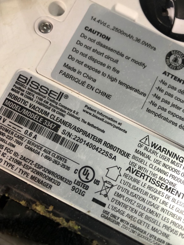 Photo 3 of **PARTS ONLY NO REFUNDS** Bissell SpinWave Pet Robot, 2-in-1 Wet Mop and Dry Robot Vacuum, WiFi Connected with Structured Navigation, 3347