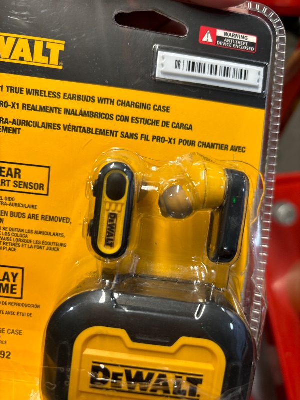 Photo 3 of DEWALT True Wireless Bluetooth Earbuds — TWS Bluetooth Headphones — Wireless Earbuds with Type C Charging Case — Waterproof Wireless Earphones — Jobsite Pro-X1 Premium Sound for Outdoor Work