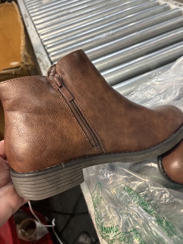 Photo 2 of *SIMILAR TO STOCK* 
Luoika Women's Wide Width Ankle Boots, Extra Wide Mid Heel Side Zipper Booties. SIZE 8XW BROWN