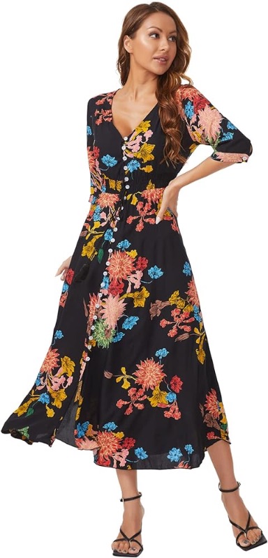 Photo 1 of *SIMILAR TO STOCK* Flowy Long Maxi Dress Button UP