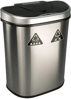 Photo 1 of **NONREFUNDABLE**FOR PARTS OR REPAIR**SEE NOTES**
Ninestars Automatic Touchless Sensor Trash Can/Recycler with D Shape Silver/Black Lid & Stainless Base, 18 Gal