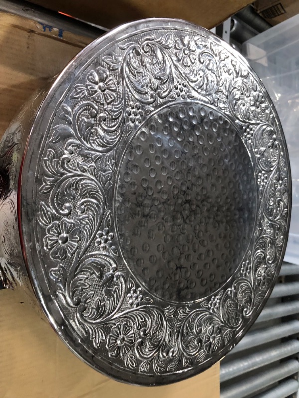 Photo 3 of Elegance 16" Round Ornate Wedding Cake Stand, Silver 16" Silver