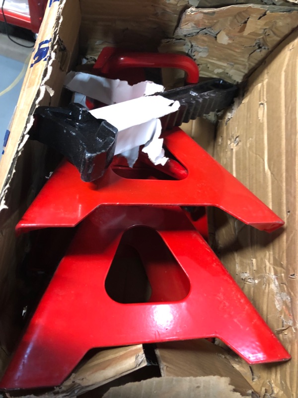 Photo 1 of **MISSING ONE OF THE 6TON  CENTER RODS**
BIG RED AT46002R Torin Steel Jack Stands: 6 Ton (12,000 lb) Capacity, Red, 1 Pair