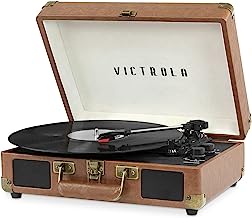 Photo 1 of Victrola Vintage 3-Speed Bluetooth Portable Suitcase Record Player **red** 