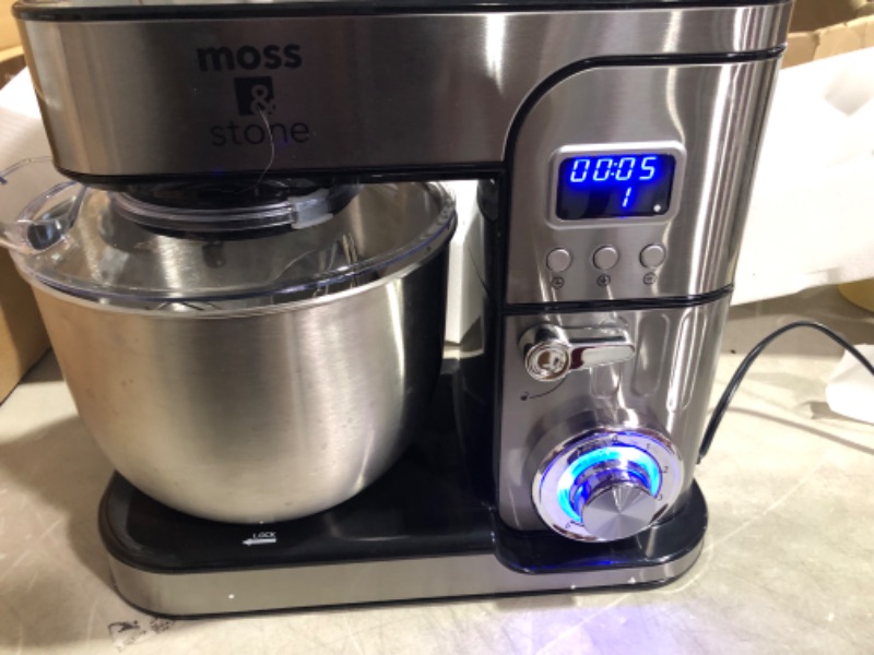 Photo 5 of **READ NOTES,MINOR DAMAGE**
Moss & Stone Stand Mixer With LCD Display, 6 Speed Electric Mixer 