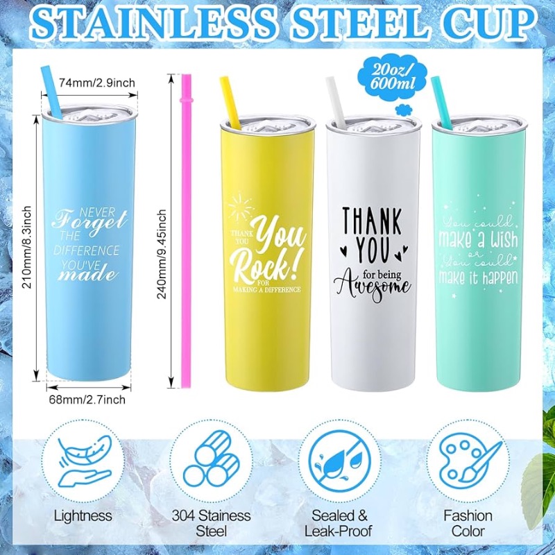 Photo 1 of *RANDOM COLOR* Thank You Gifts, 20oz Inspirational Skinny Tumbler