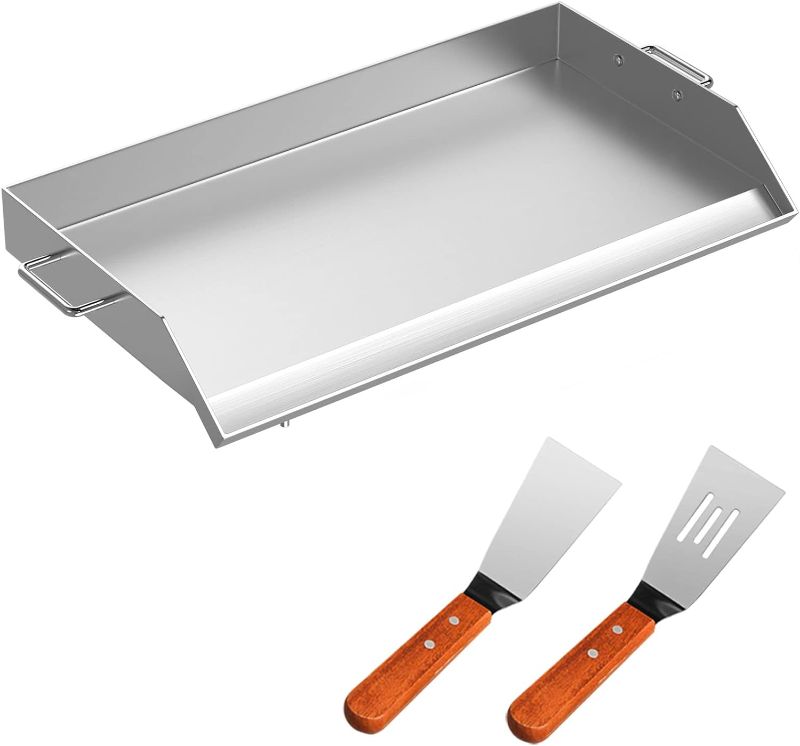 Photo 1 of (READ FULL POST) Stainless Steel Griddle, 36" X 22" Universal Flat Top Rectangular Plate, BBQ Charcoal/Gas Grill with 2 Handles and Grease Groove with Hole?Grills for Camping, Tailgating and Parties
