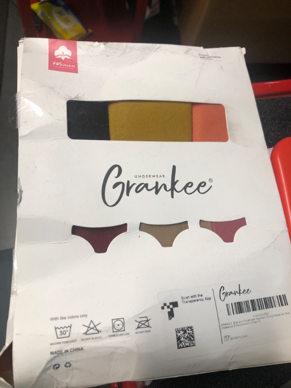 Photo 2 of GRANKEE Women's Breathable Seamless Thong Panties No Show Underwear Pack Autumn 6 Pack Small