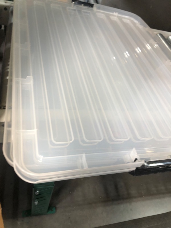 Photo 5 of *DAMAGED BUT USABLE* IRIS USA 3 Pack 144qt Large Clear View Plastic Storage Bin with Lid and Secure Latching