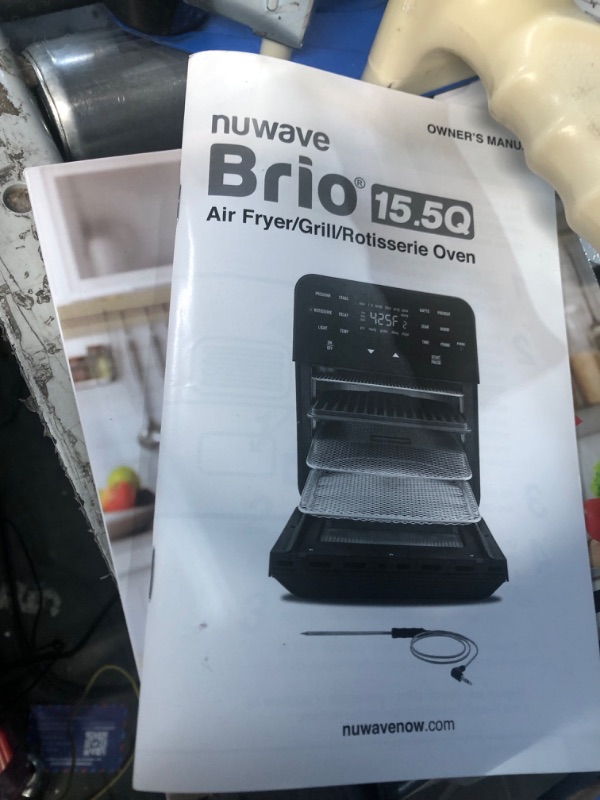 Photo 2 of ***DAMAGED READ NOTES***NUWAVE Brio Air Fryer Smart Oven, 15.5-Qt X-Large Family Size, 