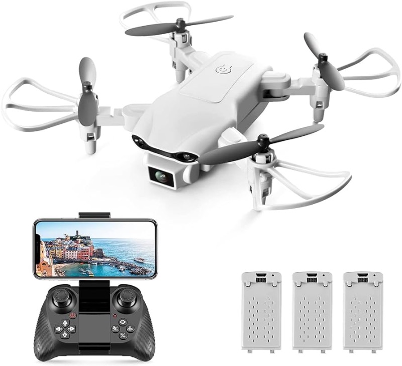 Photo 1 of 4DV9 Mini Drone with 1080PHD Camera for Kids FPV Live Video RC Quadcopter Helicopter for Adults beginners Toys Gifts,Altitude Hold, Waypoints Functions,One Key Start,3D Flips,3 Batteries,Gray