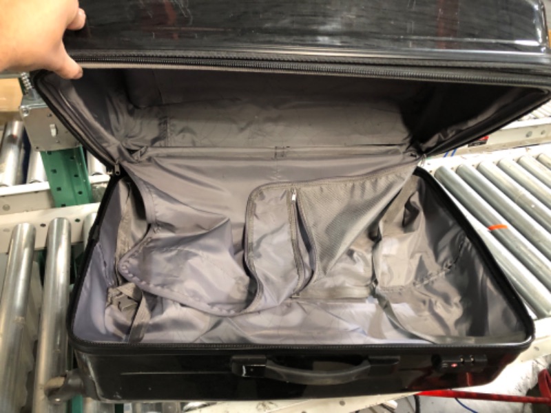 Photo 4 of **SEE NOTES/DAMAGED**
Samsonite Winfield 3 DLX Hardside Expandable Luggage with Spinners, Checked-Large 28-Inch, Black Checked-Large 28-Inch Black