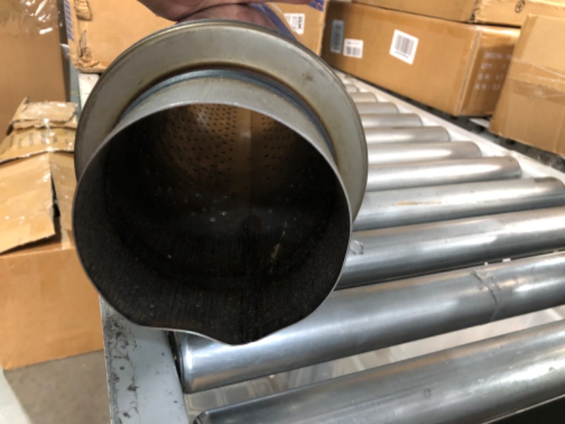 Photo 3 of Exhaust Resonator 5" Inlet 5" Outlet High Performance Muffler 30" inch Overall Stainless steel Straight 5" Inlet 5" Outlet 30" Overall Length