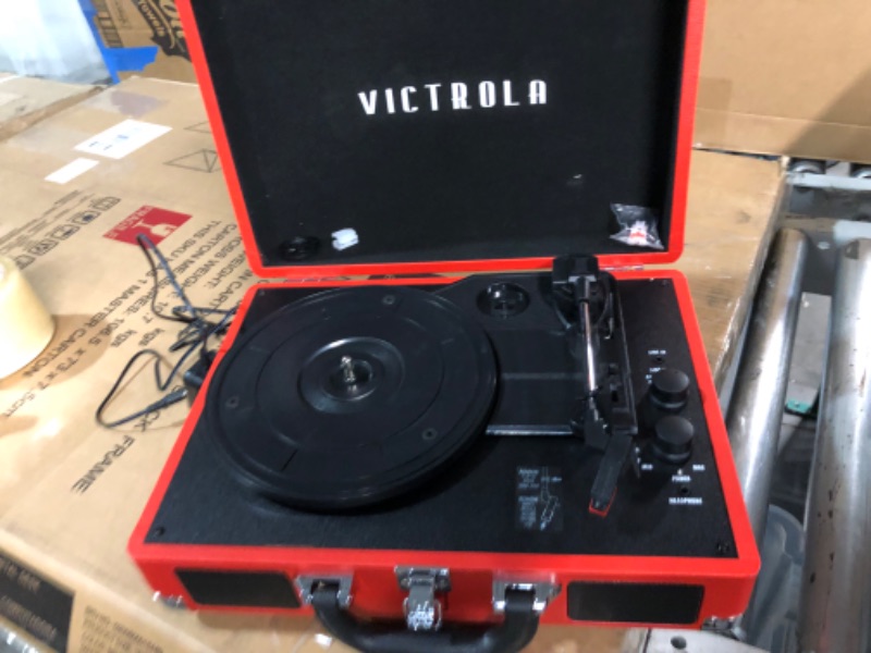 Photo 3 of Victrola Vintage 3-Speed Bluetooth Portable Suitcase Record Player & Vintage 