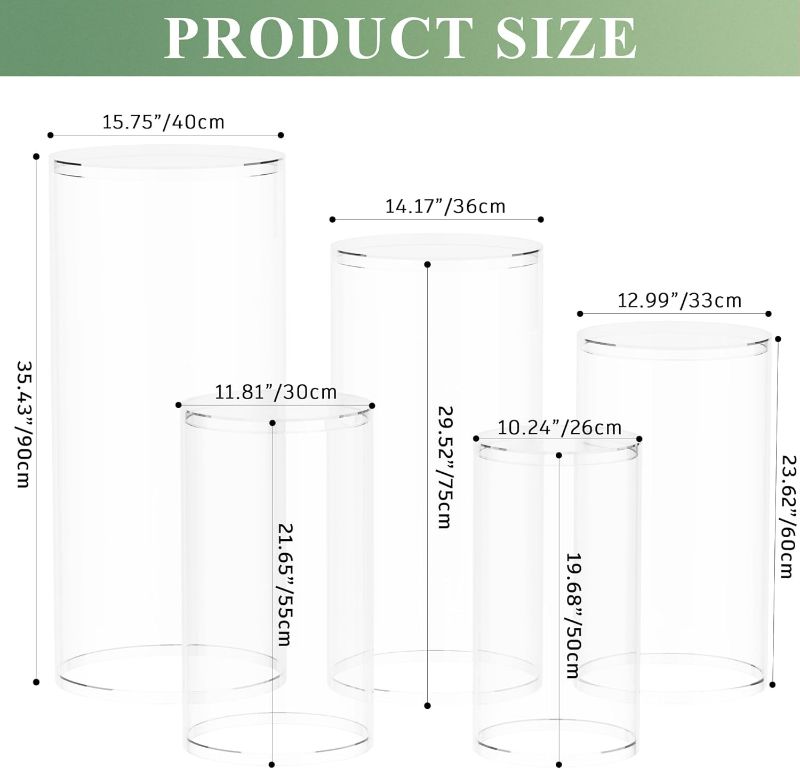 Photo 4 of (READ FULL POST) Anmakou Cylinder Pedestal Stands for Party, 5Pcs Large