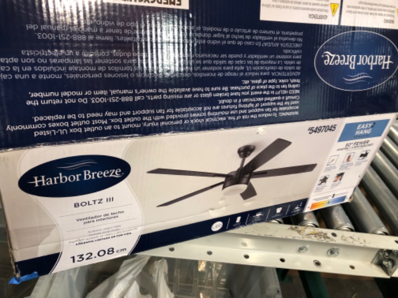 Photo 3 of *FOR PARTS ONLY*USED/VERY DIRTY**
Harbor Breeze Boltz III 52-in Matte Black Indoor Ceiling Fan with Light and Remote (5-Blade)
