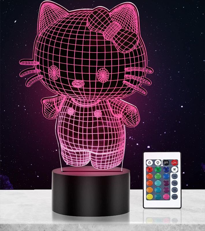 Photo 1 of 16 Color Night Light Decoration Gift - Hello Kitty Desk Lamp with Remote Control