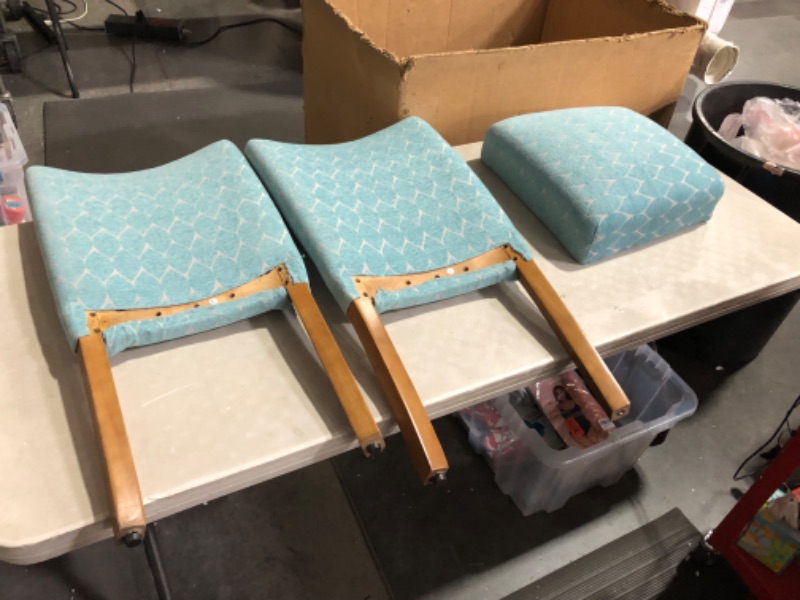 Photo 4 of ***NOT FUNCTIONAL - FOR PARTS ONLY - NONREFUNDABLE - SEE COMMENTS***
HomePop Parsons Classic Dining Room Tables and Chairs, Pack of 2, Light Teal Geometric