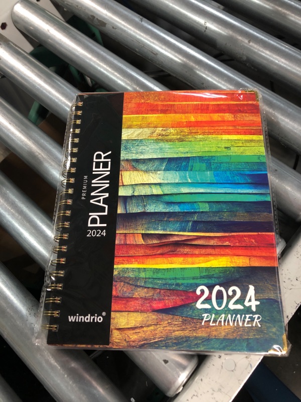 Photo 2 of Planner 2024 Daily Weekly Monthly Teacher Planner, Academic Hardcover Planner DEC 2023 - DEC 2024, 13-Month School Organizer, 5.5"x8.5", Spiral Notebook with Stickers, Inner Pocket, Coated Tabs Color Flower B MEDIUM: 5.5" x 8"