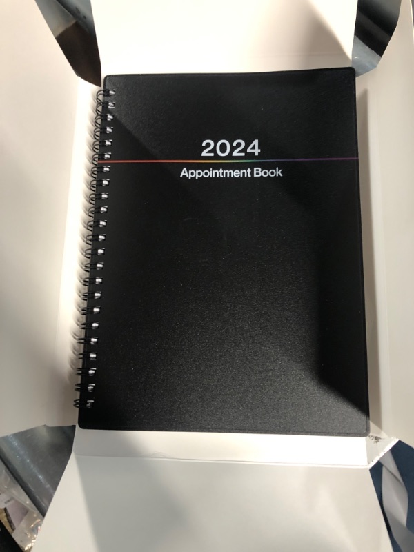 Photo 2 of 2 pack Dunwell Appointment Daily Planner 2024 (6x8.25, Colorful) - Planner with Tabs, Jan 2024 - Dec 2024, Calendar Appointment Book with 15 Minute Increments, Daily Planner with Hourly Schedule Colorful 2024