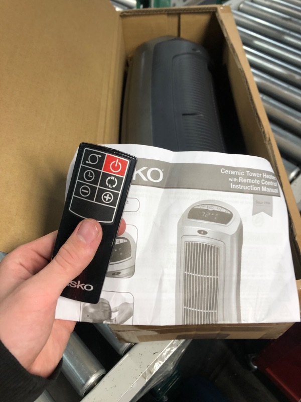 Photo 3 of Lasko 1500W Digital Ceramic Space Heater with Remote, 755320, Silver