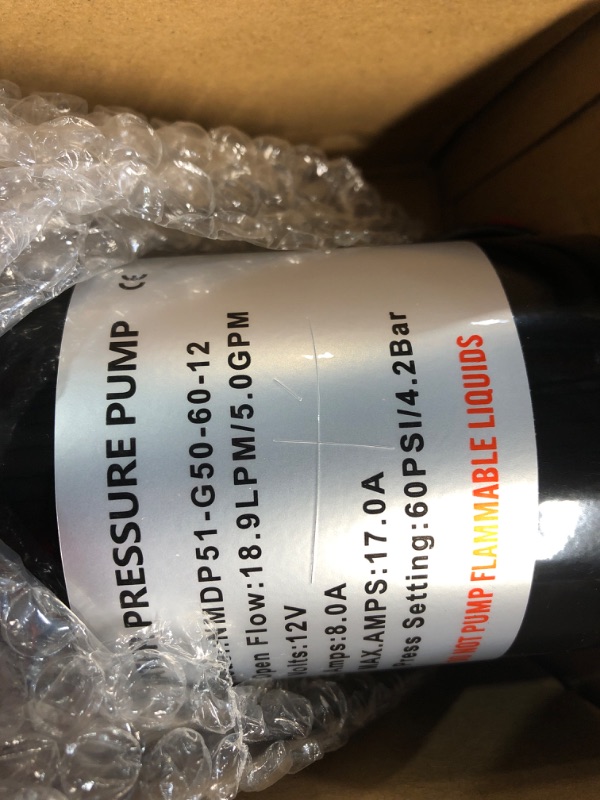 Photo 1 of SEAFLO 12V DC 5.0 GPM 60 PSI 51-Series Diaphragm Water Pressure Pump for Marine Boat RV Caravan