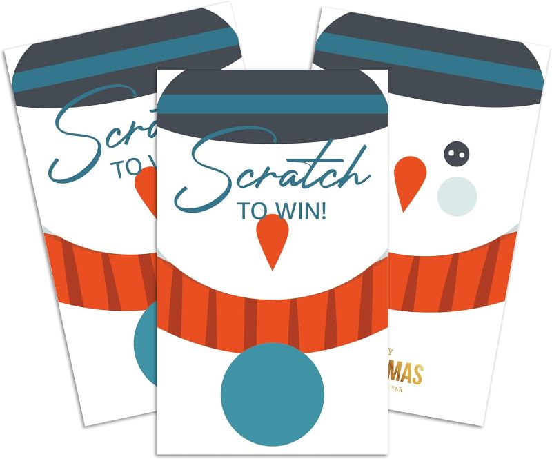 Photo 1 of Christmas Scratch Off Cards (50 Pack) - Snowman