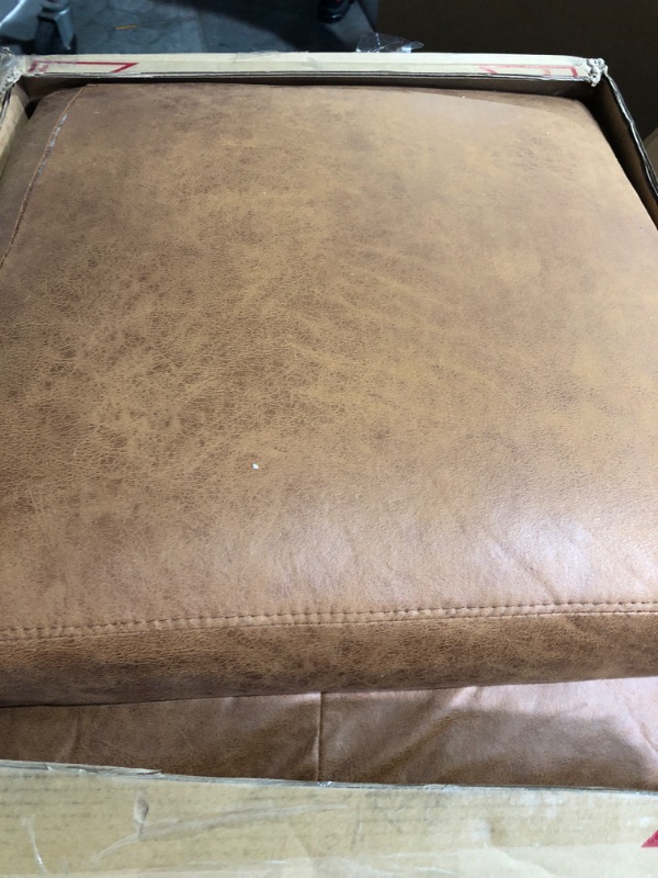 Photo 2 of * damaged * see images *
LUE BONA Brown Linen Accent Chair 18.5" H, Button Tufted Upholstered Modern Arm Chairs