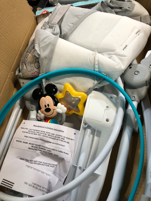 Photo 4 of Bright Starts Disney Baby Mickey Mouse Infant to Toddler Rocker with Vibrations and Removable Toy Bar - Original Bestie, Newborn + Mickey Original Besties