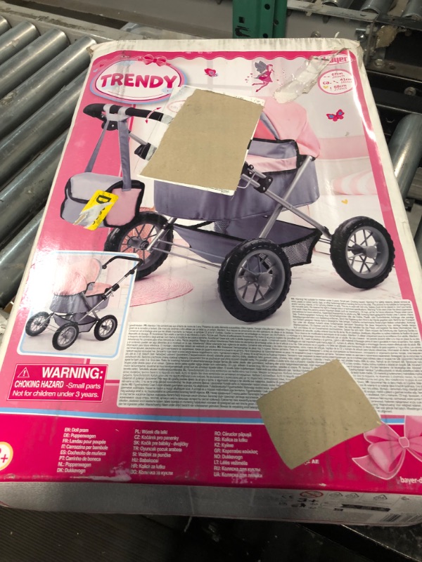 Photo 5 of Bayer Design Baby Doll Trendy Pram in Grey/Pink